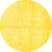 Round Solid Yellow Modern Rug, abs5594yw