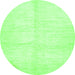 Round Solid Green Modern Rug, abs5594grn