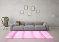 Machine Washable Solid Pink Modern Rug, wshabs5595pnk