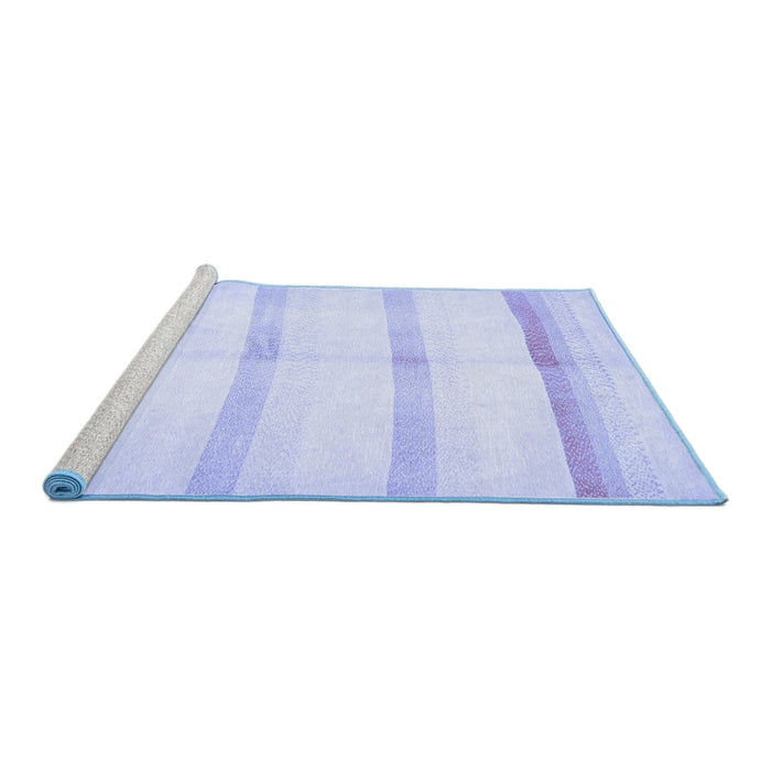 Sideview of Machine Washable Solid Blue Modern Rug, wshabs5595blu