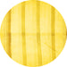 Round Solid Yellow Modern Rug, abs5595yw