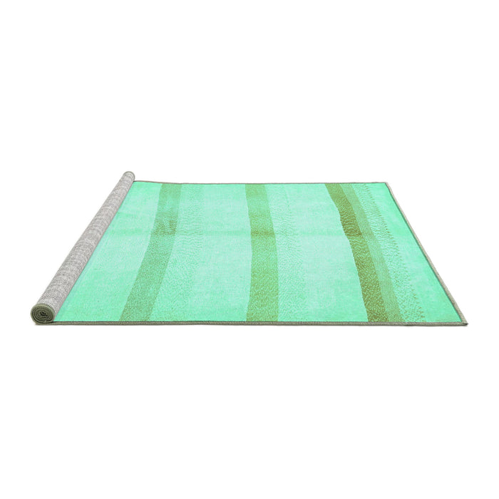 Sideview of Machine Washable Solid Turquoise Modern Area Rugs, wshabs5595turq