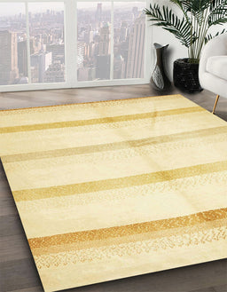 Machine Washable Abstract Sun Yellow Rug in a Family Room, wshabs5595