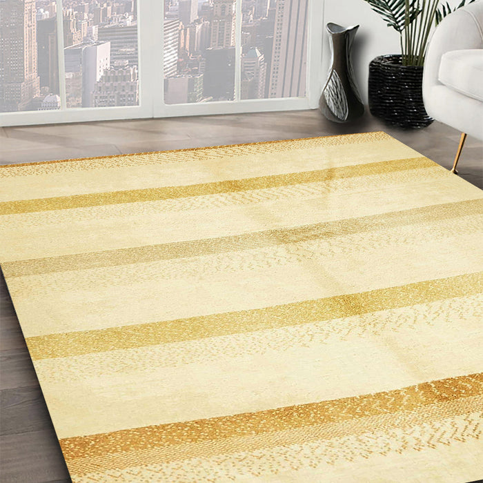 Machine Washable Abstract Sun Yellow Rug in a Family Room, wshabs5595