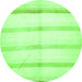 Round Solid Green Modern Rug, abs5595grn