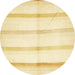 Round Abstract Sun Yellow Solid Rug, abs5595