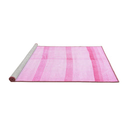 Sideview of Machine Washable Solid Pink Modern Rug, wshabs5595pnk
