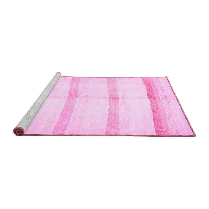 Sideview of Machine Washable Solid Pink Modern Rug, wshabs5595pnk