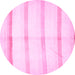 Round Solid Pink Modern Rug, abs5595pnk