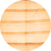 Round Solid Orange Modern Rug, abs5595org