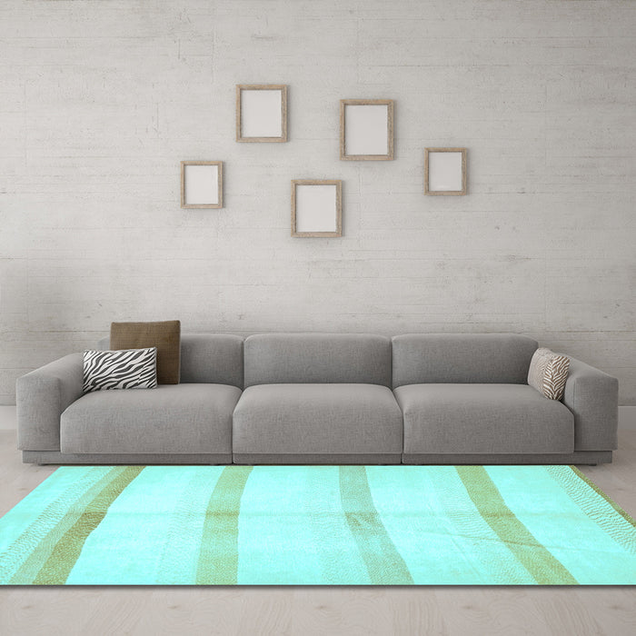 Machine Washable Solid Light Blue Modern Rug in a Living Room, wshabs5595lblu