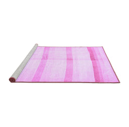 Sideview of Machine Washable Solid Purple Modern Area Rugs, wshabs5595pur