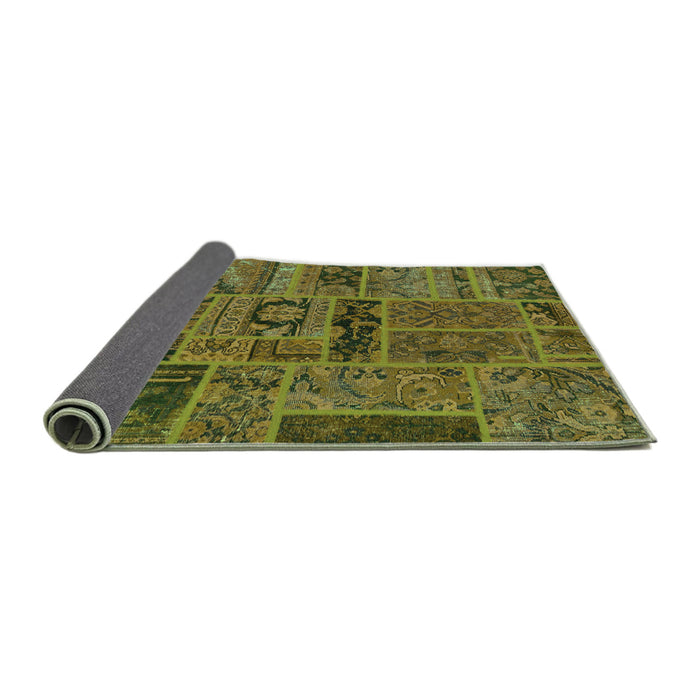 Sideview of Patchwork Green Transitional Rug, abs5596grn