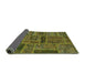 Sideview of Patchwork Green Transitional Rug, abs5596grn