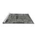 Sideview of Machine Washable Patchwork Gray Transitional Rug, wshabs5596gry