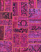 Abstract Dark Pink Patchwork Rug, abs5596