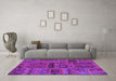 Machine Washable Patchwork Purple Transitional Area Rugs in a Living Room, wshabs5596pur