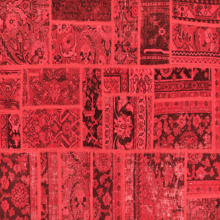 Machine Washable Patchwork Red Transitional Rug, wshabs5596red