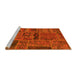 Sideview of Machine Washable Patchwork Yellow Transitional Rug, wshabs5596yw