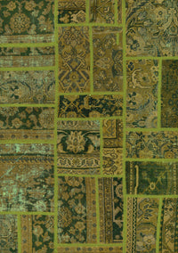 Patchwork Green Transitional Rug, abs5596grn