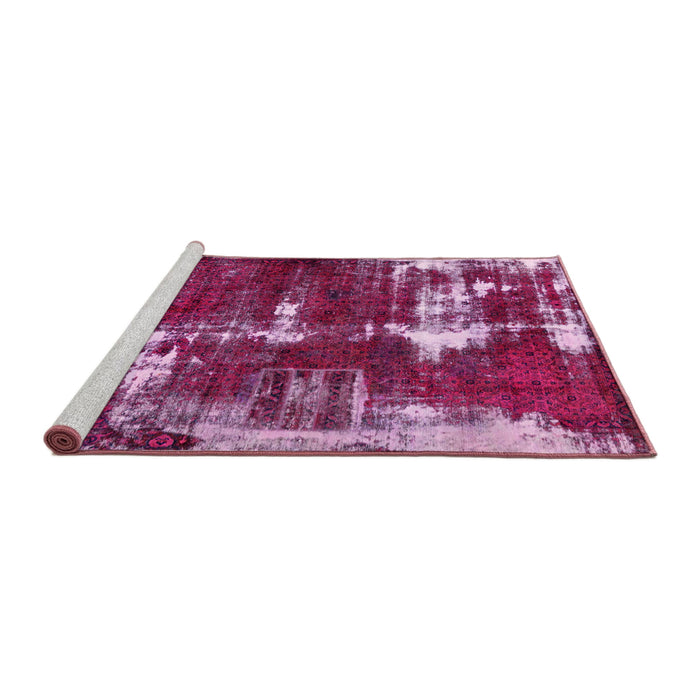 Sideview of Machine Washable Abstract Deep Mauve Purple Rug, wshabs5597