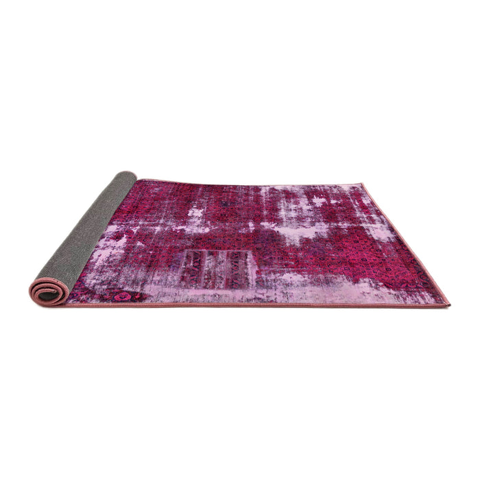 Sideview of Abstract Deep Mauve Purple Modern Rug, abs5597