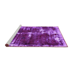 Sideview of Machine Washable Abstract Purple Modern Area Rugs, wshabs5597pur