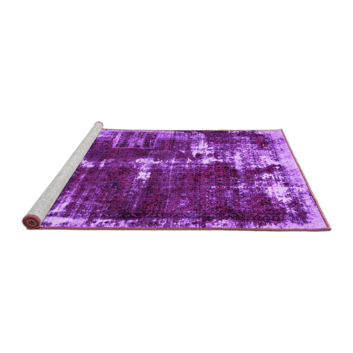 Sideview of Machine Washable Abstract Purple Modern Area Rugs, wshabs5597pur