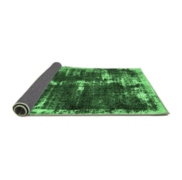 Sideview of Abstract Emerald Green Modern Rug, abs5597emgrn