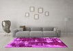 Machine Washable Abstract Pink Modern Rug in a Living Room, wshabs5597pnk