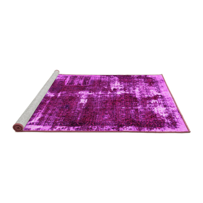 Sideview of Machine Washable Abstract Pink Modern Rug, wshabs5597pnk