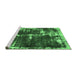 Sideview of Machine Washable Abstract Emerald Green Modern Area Rugs, wshabs5597emgrn