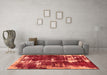 Machine Washable Abstract Orange Modern Area Rugs in a Living Room, wshabs5597org