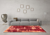 Machine Washable Abstract Orange Modern Rug, wshabs5597org