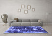 Machine Washable Abstract Blue Modern Rug in a Living Room, wshabs5597blu