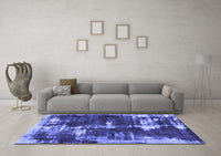 Machine Washable Abstract Blue Modern Rug, wshabs5597blu