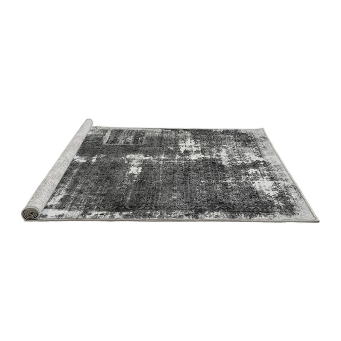 Sideview of Machine Washable Abstract Gray Modern Rug, wshabs5597gry