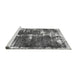 Sideview of Machine Washable Abstract Gray Modern Rug, wshabs5597gry