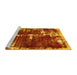 Sideview of Machine Washable Abstract Yellow Modern Rug, wshabs5597yw