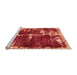 Sideview of Machine Washable Abstract Orange Modern Area Rugs, wshabs5597org