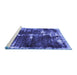 Sideview of Machine Washable Abstract Blue Modern Rug, wshabs5597blu