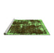 Sideview of Machine Washable Abstract Green Modern Area Rugs, wshabs5597grn