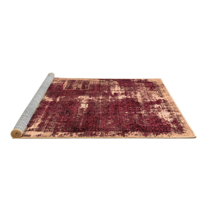 Sideview of Machine Washable Abstract Brown Modern Rug, wshabs5597brn