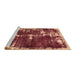 Sideview of Machine Washable Abstract Brown Modern Rug, wshabs5597brn