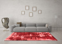 Machine Washable Abstract Red Modern Rug, wshabs5597red