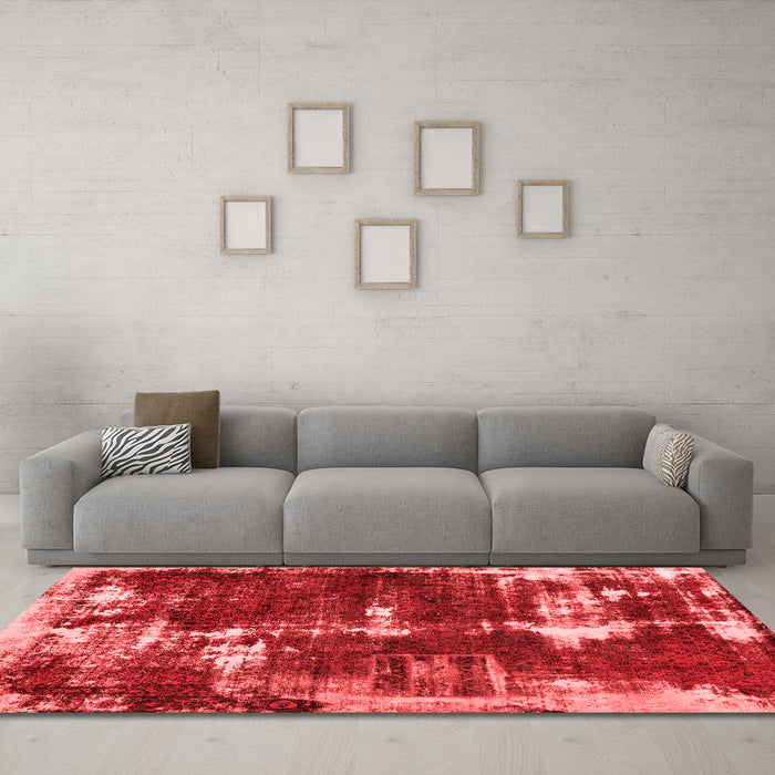 Modern Red Washable Rugs