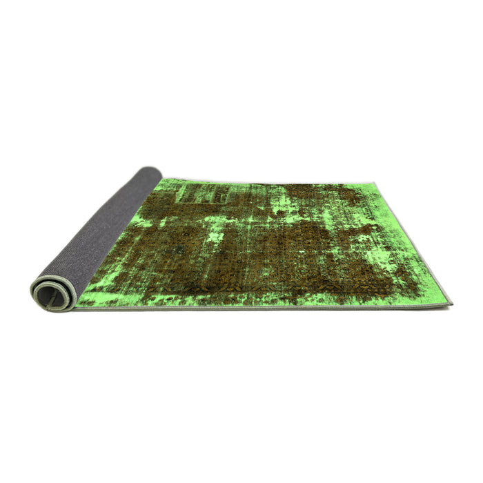 Sideview of Abstract Green Modern Rug, abs5597grn
