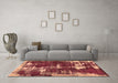 Machine Washable Abstract Brown Modern Rug in a Living Room,, wshabs5597brn