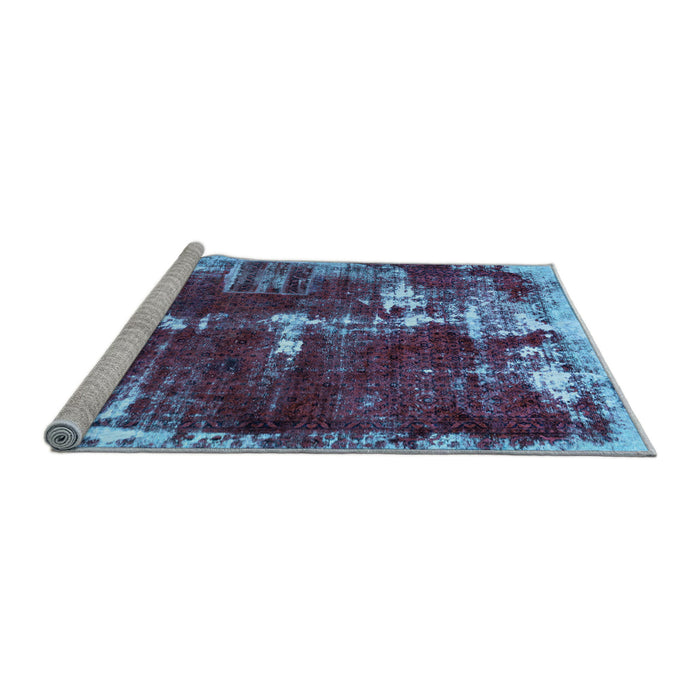 Sideview of Machine Washable Abstract Light Blue Modern Rug, wshabs5597lblu
