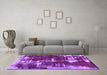 Machine Washable Abstract Purple Modern Area Rugs in a Living Room, wshabs5597pur